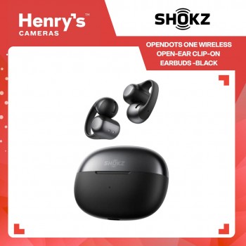 Shokz OpenDots One Wireless Open-Ear Clip-On Earbuds -Black