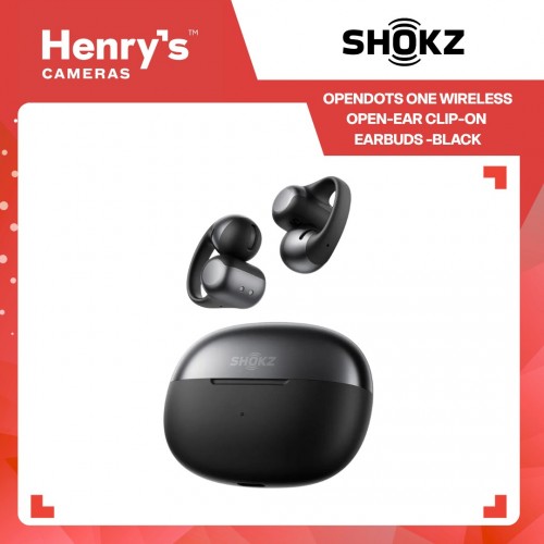 Shokz OpenDots One Wireless Open-Ear Clip-On Earbuds -Black