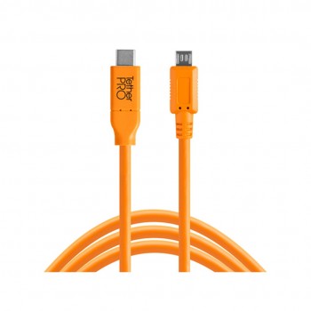Tetherpro USB-C to 2.0 Micro-B 5-Pin, 15' (4.6M) CUC2515-ORG Tetherpro USB-C to 2.0 Micro-B 5-Pin, 15' (4.6M) CUC2515-ORG
