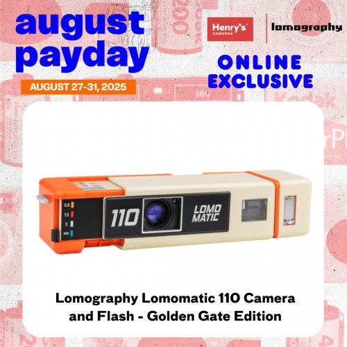 Lomography Lomomatic 110 Camera and Flash - Golden Gate Edition