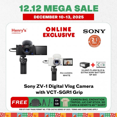 Sony ZV-1 Digital Vlog Camera with VCT-SGR1 Grip