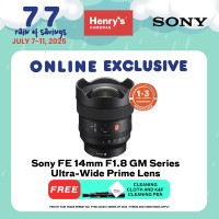 Sony FE 14mm F1.8 GM Series Ultra-Wide Prime Lens