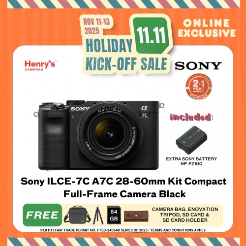 Sony ILCE-7C A7C 28-60mm Kit Compact Full-Frame Camera Black