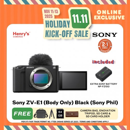 Sony ZV-E1 Digital Camera (Body Only) Black (Sony Phil)
