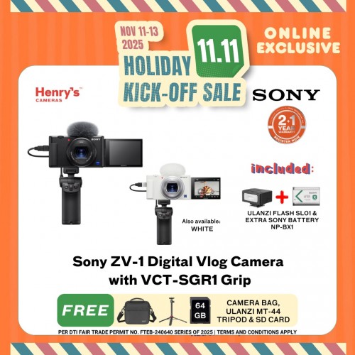 Sony ZV-1 Digital Vlog Camera with VCT-SGR1 Grip