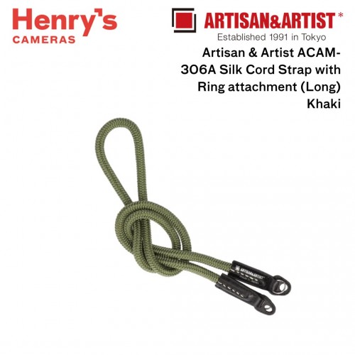 Artisan & Artist ACAM-306A Silk Cord Strap with Ring attachment (Long) Khaki