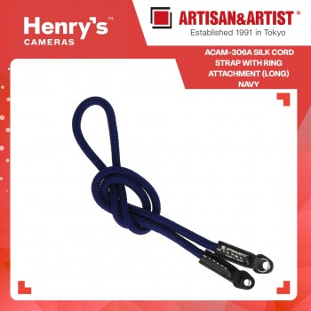 Artisan & Artist ACAM-306A Silk Cord Strap with Ring attachment (Long) Navy Artisan & Artist ACAM-306A Silk Cord Strap with Ring attachment (Long) Navy