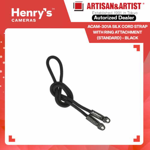 Artisan & Artist ACAM-301A Silk Cord Strap with Ring attachment (Standard) - Black