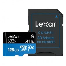 LEXAR 128GB microSD, with adapter, RW up to 95/45 MB/s