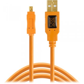 Tetherpro USB 2.0 to Mini-B 8-Pin, 15' (4.6M), ORG CU8015-ORG Tetherpro USB 2.0 to Mini-B 8-Pin, 15' (4.6M), ORG CU8015-ORG