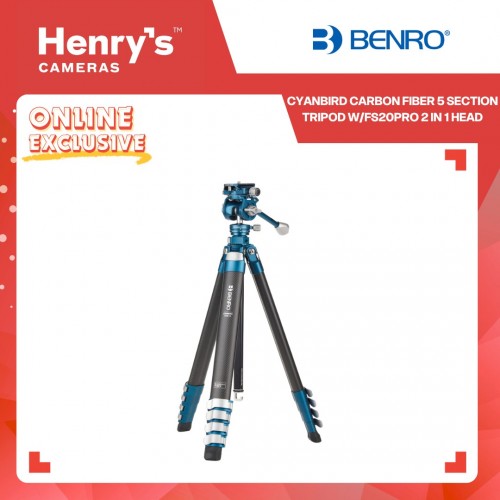 Benro CyanBird Carbon Fiber 5 Section Tripod w/FS20PRO 2 in 1 Head