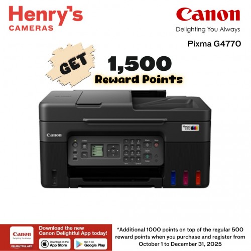 Canon Pixma G4770 Print Scan Copy Fax Ink Tank with WiFI; Windows + Mac