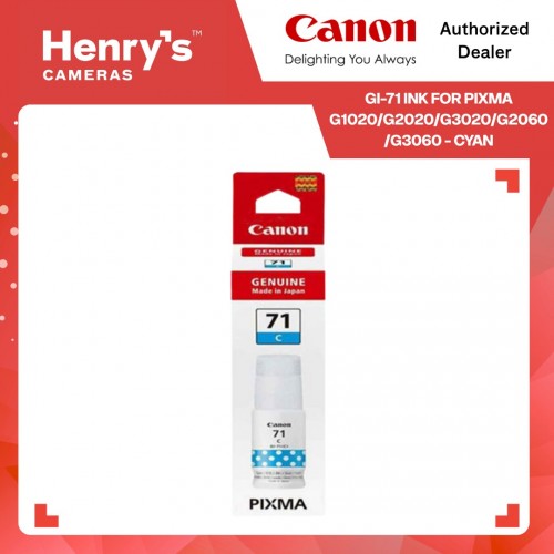 Canon GI-71 Ink for Pixma G1020/G2020/G3020/G2060/G3060 - Cyan
