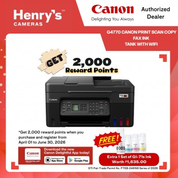 Canon Pixma G4770 Print Scan Copy Fax Ink Tank with WiFI; Windows + Mac Canon Pixma G4770 Print Scan Copy Fax Ink Tank with WiFI; Windows + Mac