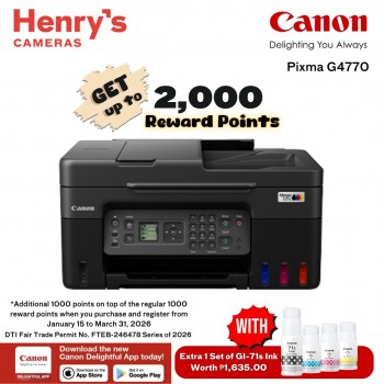Canon Pixma G4770 Print Scan Copy Fax Ink Tank with WiFI; Windows + Mac Canon Pixma G4770 Print Scan Copy Fax Ink Tank with WiFI; Windows + Mac