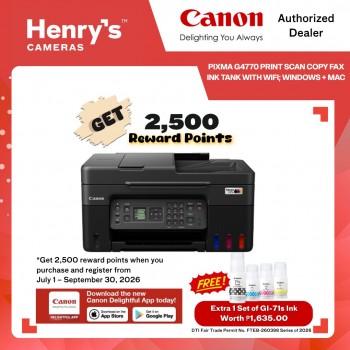 Canon Pixma G4770 Print Scan Copy Fax Ink Tank with WiFI; Windows + Mac Canon Pixma G4770 Print Scan Copy Fax Ink Tank with WiFI; Windows + Mac