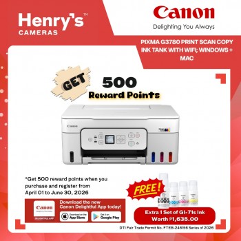 Canon Pixma G3780 Print Scan Copy Ink Tank with WiFI; Windows + Mac