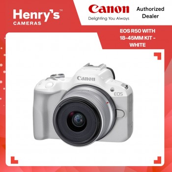 Canon EOS R50 with 18-45mm Kit - White Canon EOS R50 with 18-45mm Kit - White