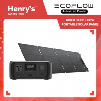 EcoFlow River 3 UPS + 60W PortableSolar Panel