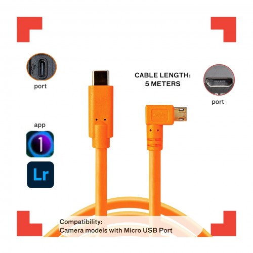 Enovation USB Type-C to Micro Cable 5meters (Right Angle)