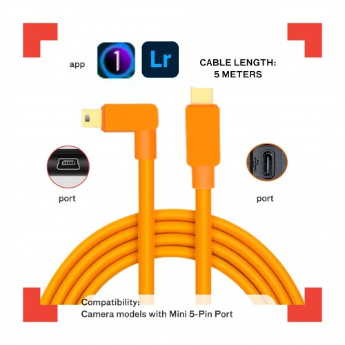 Enovation USB Type-C to Mini 5-Pin Cable 5m  (Right Angle)
