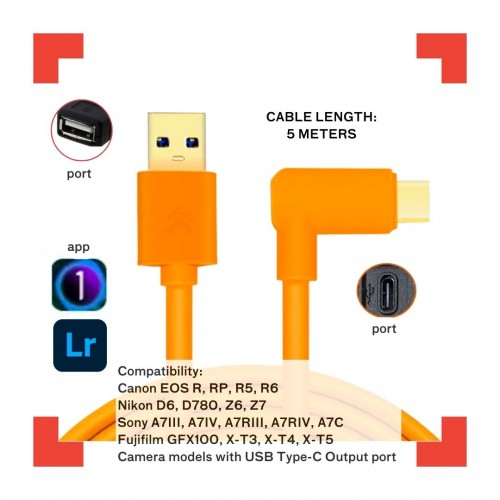 Enovation USB 3.0 - USB Type-C Cable 5M With Amplifier (Right Angle)