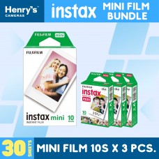 Fujifilm Instax Mini Film Bundle - 30s Plain Film 3 packs of 10s