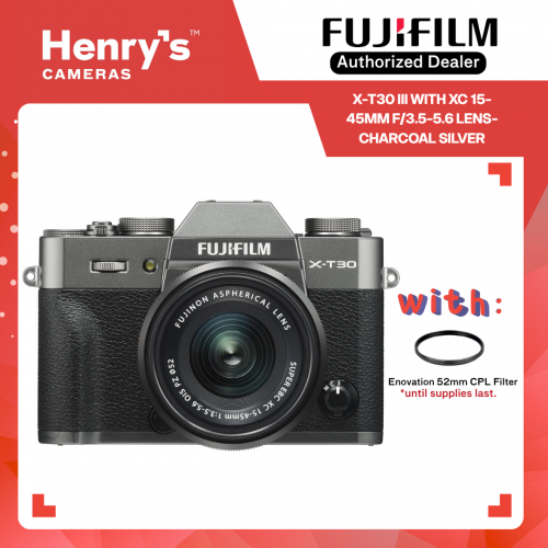 Fujifilm X-T30 III with XC 15-45mm f/3.5-5.6 Lens- Charcoal Silver Fujifilm X-T30 III with XC 15-45mm f/3.5-5.6 Lens- Charcoal Silver