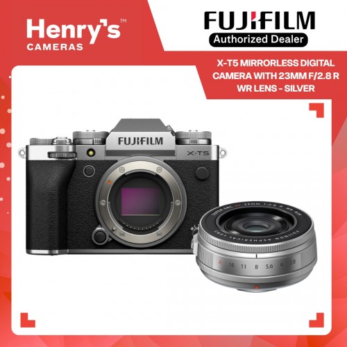 Fujifilm X-T5 Mirrorless Digital Camera with 23mm f/2.8 R WR Lens - Silver