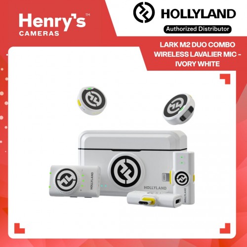 Hollyland Lark M2 Duo Combo Wireless Lavalier Mic - Ivory White