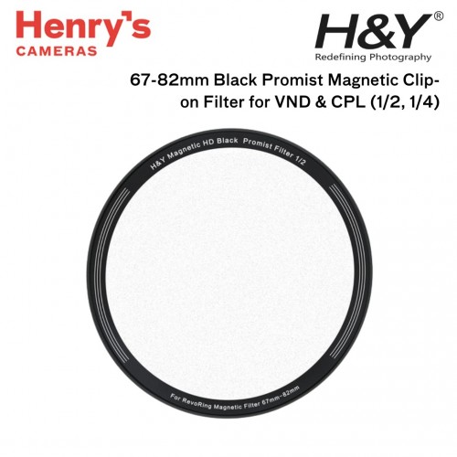 H&Y 67-82mm Black Promist Magnetic Clip-on Filter for Revoring VND and CPL (1/2, 1/4)
