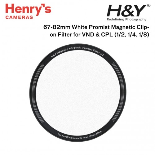 H&Y 67-82mm White Promist Magnetic Clip-on Filter for Revoring VND and CPL (1/2, 1/4, 1/8)