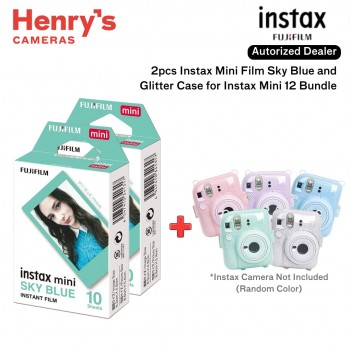 Fujifilm 2pcs Instax Mini Film Sky Blue and Glitter Case for Instax Mini 12 (Random Color) Bundle Fujifilm 2pcs Instax Mini Film Sky Blue and Glitter Case for Instax Mini 12 (Random Color) Bundle