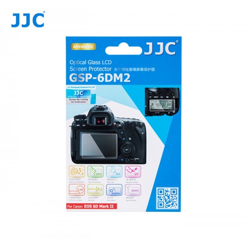 JJC Hochwertiger Displayschutz Screen Protector aus gehaertetem Echtglas passend für Canon EOS 6D Mark 2