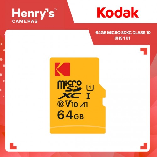 Kodak 64GB Micro SDXC Class 10 UHS 1 U1  w/adaptor (up to 90mb/s) w/A1