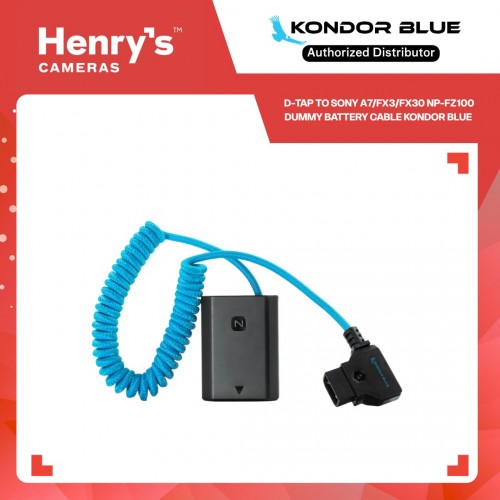 Kondor Blue D-Tap to Sony A7/FX3/FX30 NP-FZ100  Dummy Battery Cable - Kondor Blue