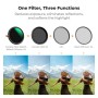 37mm Variable ND2-32 (1-5 Stops) & Circular Polarizing Filter CPL & Black Mist 1/4 3 in 1 HD Lens Filter - KF01-2916V2