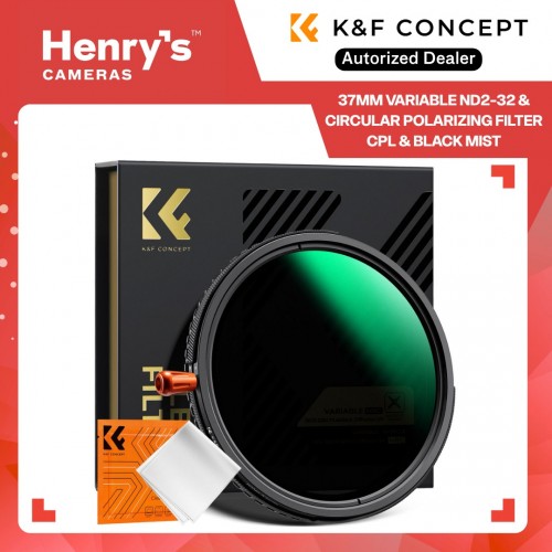 37mm Variable ND2-32 (1-5 Stops) & Circular Polarizing Filter CPL & Black Mist 1/4 3 in 1 HD Lens Filter - KF01-2916V2