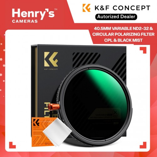 40.5mm Variable ND2-32 (1-5 Stops) & Circular Polarizing Filter CPL & Black Mist 1/4 3 in 1 HD Lens Filter - KF01-2917V2