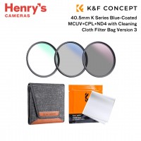 K&F 40.5mm K Series Blue-Coated MCUV+CPL+ND4 with Cleaning Cloth Filter Bag Version 3