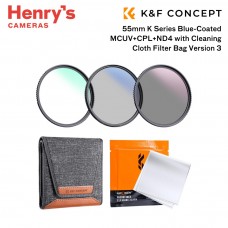 K&F 55mm K Series Blue-Coated MCUV+CPL+ND4 with Cleaning Cloth Filter Bag Version 3
