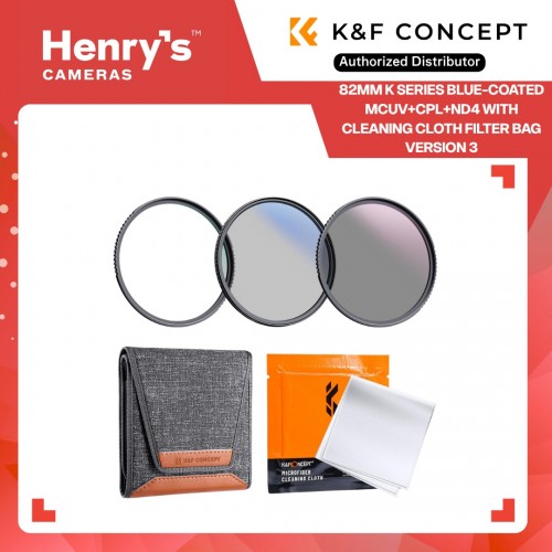 K&F 82mm K Series Blue-Coated MCUV+CPL+ND4 with Cleaning Cloth Filter Bag Version 3 K&F 82mm K Series Blue-Coated MCUV+CPL+ND4 with Cleaning Cloth Filter Bag Version 3