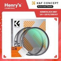 62mm Black Mist 1/4 + 1/8 Filters Kit Black Diffusion Cinematic Effect Filters Set - SKU-1713V1