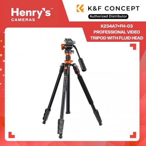 K&F Concept K234A7+FH-03 Professional Video Tripod with Fluid Head - KF09-136