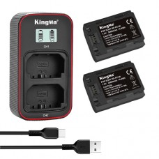 KingMa 2pcs NP-FZ100 Battery 1090mAh and LCD Dual Charger Kit
