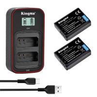 KingMa 2pcs LP-E10 Battery 1090mAh and LCD Dual Charger Kit