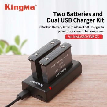 Kingma 2pcs One X3 Battery and 1 Dual USB Charger Kingma 2pcs One X3 Battery and 1 Dual USB Charger
