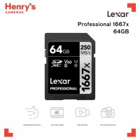 Lexar Professional 1667X 64GB SD Card 250/120MB/s Silver Series SDXC UHS-II LSD64GCB1667