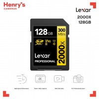 Lexar Professional 128GB 2000X SDHC/SDXC UHS-II V90 300/260 MB/s No Card Reader LSD2000128G-BNNNG