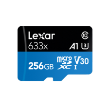 LEXAR 256GB HIGH PERFORMANCE 633X 95/45 MB/S MICROSDHC UHS-1 W/ ADAPTER